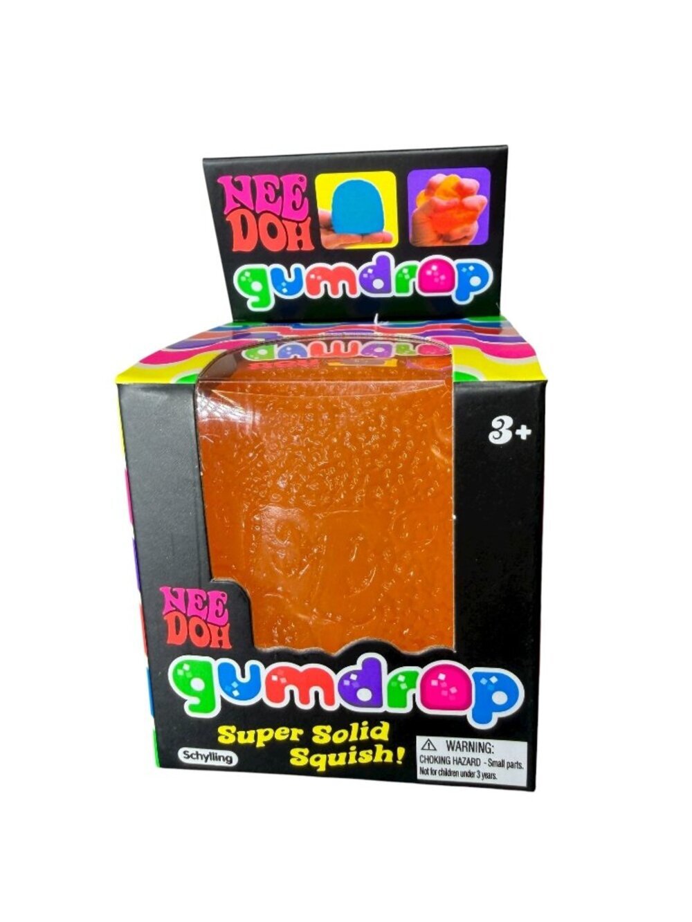 NeeDoh Gumdrop ORANGE Super Solid Squish Fidget Toy NEE DOH NEW